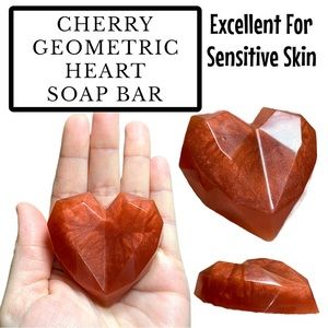 1 Bar, Cherry Heart Soap, Handmade ( PRICE IS FIRM )